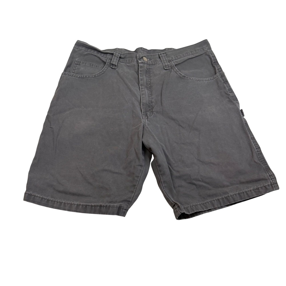 Wrangler Mens Carpenter Shorts Gray Cotton Canvas Utility Workwear 36 64WC2RG